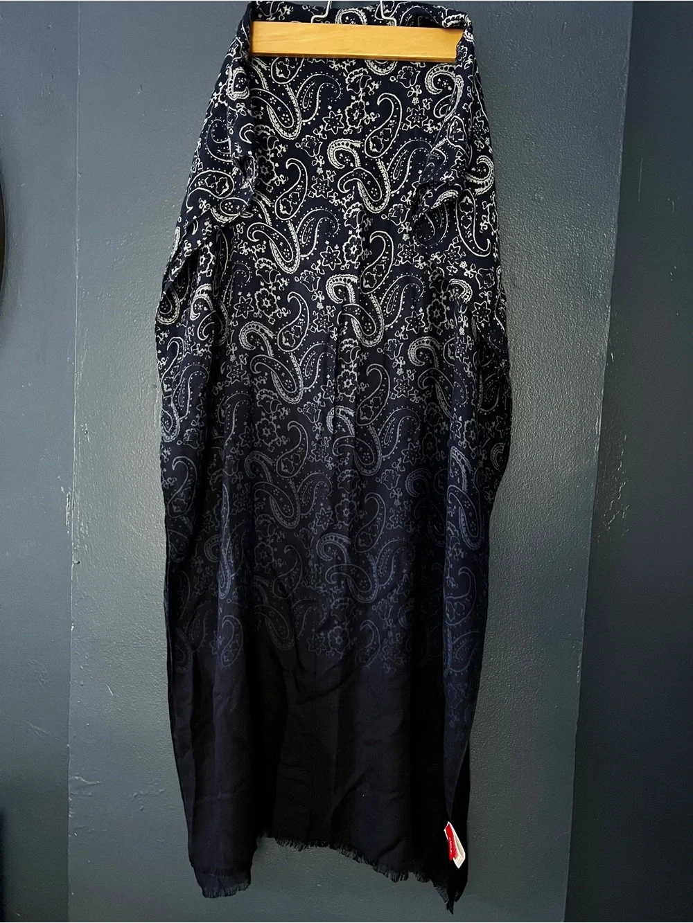 Altea Navy Paisley Ombré Soft Lightweight Scarf